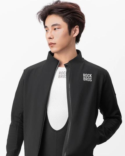 ROCKBROS Windproof Jacket Thermal Fleece Bike Jersey Autumn Winter Outdoor Sport Jacket Coat 0-15°with Italian warm fabric