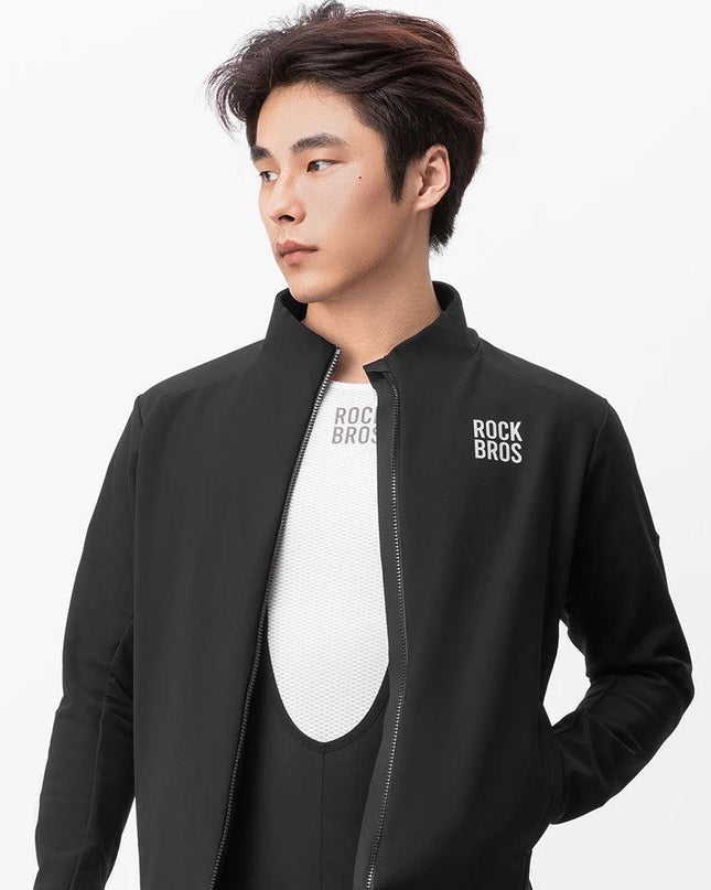 ROCKBROS Windproof Jacket Thermal Fleece Bike Jersey Autumn Winter Outdoor Sport Jacket Coat 0-15°with Italian warm fabric