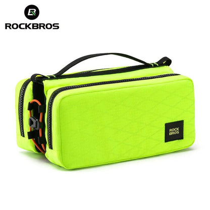 ROCKBROS Bicycle Top Tube Bag 2L Capacity Scratch-Resistant Road Mountain Bike Frame Bag Cycling Tools Bag Stable Elastic Band