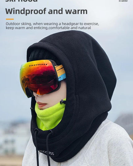 ROCKBROS Warm Cap Winter Windproof Hat Thermal Polar Fleece Balaclava Hat Outdoor Hand Cap Cold Padded Hood Neck