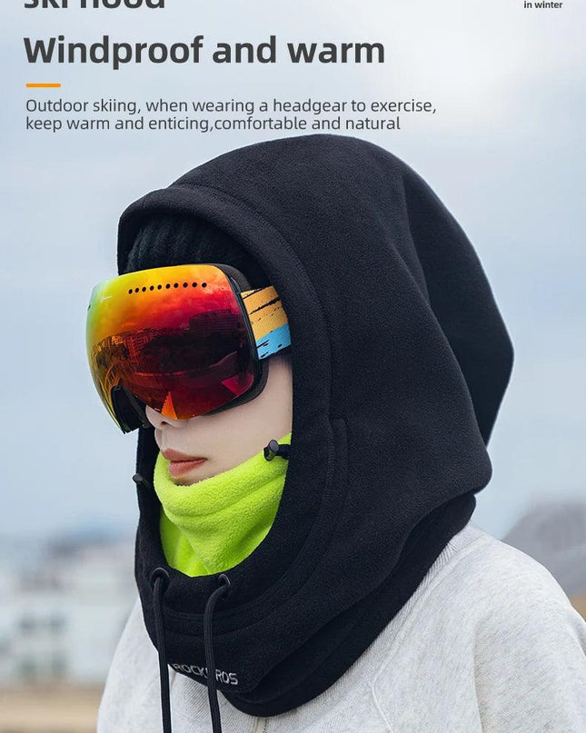 ROCKBROS Warm Cap Winter Windproof Hat Thermal Polar Fleece Balaclava Hat Outdoor Hand Cap Cold Padded Hood Neck