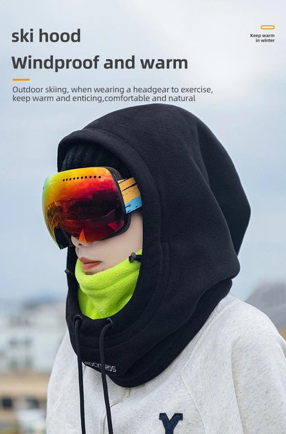 ROCKBROS Warm Cap Winter Windproof Hat Thermal Polar Fleece Balaclava Hat Outdoor Hand Cap Cold Padded Hood Neck