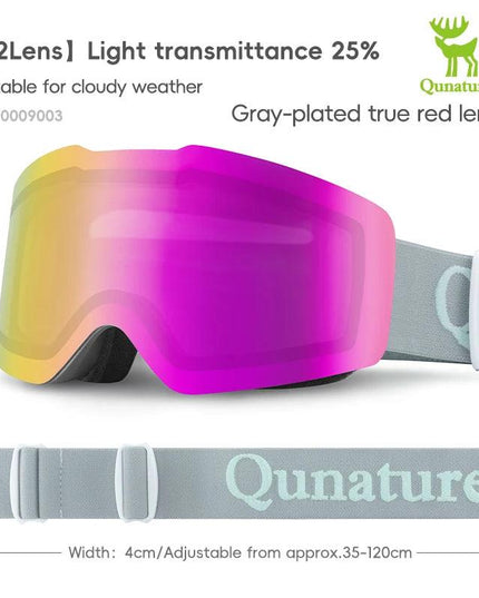 Qunature Ski Goggles Large Frame Snowboard Snow Goggles Double Layers UV400 Anti-fog Ski Glasses Skiing Outdoor Sport Eyewear
