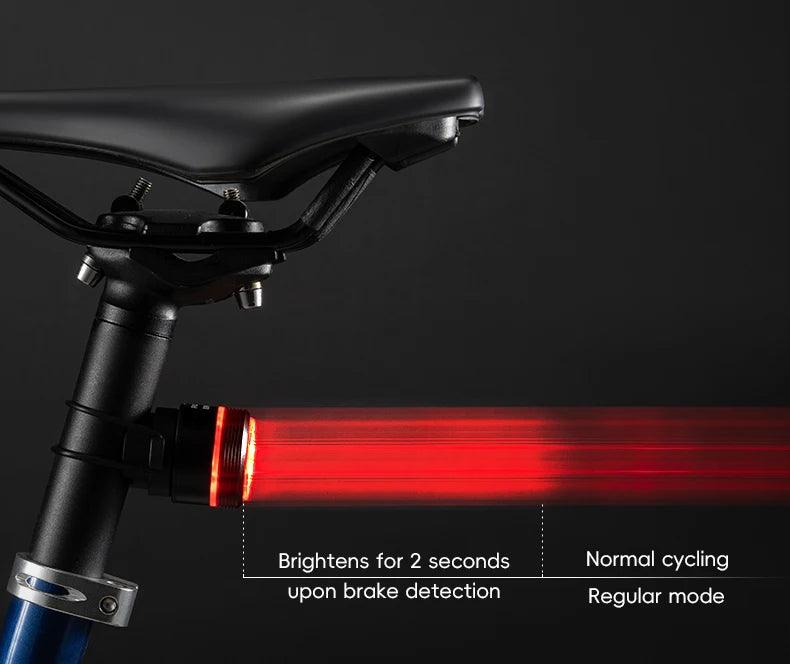 ROCKBROS Bike Light Set MTB Road Cycling Light Waterproof 200LM/400LM Bicycle Headlight + Smart Rear Light Auto Brake Sensing