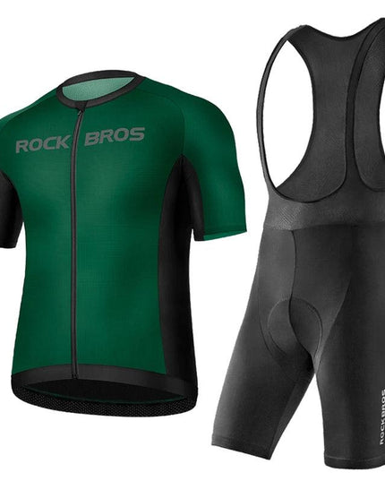 ROCKBROS Cycling Jersey Bib Set MTB Uniform Bike Clothing Quick-Dry Cycling Clothing Short Bicycle Short Sleeve Summer Ciclismo