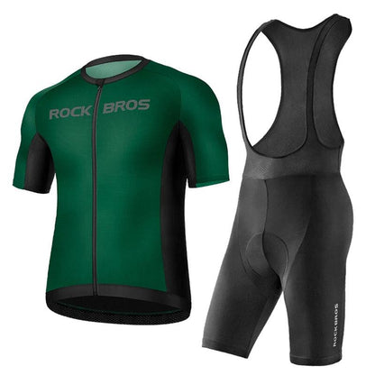 ROCKBROS Cycling Jersey Bib Set MTB Uniform Bike Clothing Quick-Dry Cycling Clothing Short Bicycle Short Sleeve Summer Ciclismo