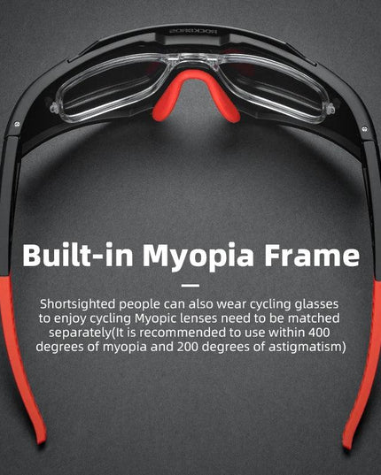 ROCKBROS Photochromic Cycling Glasses Polarized Adjustable Nose Support Myopia Frame Sports Sunglasses Men Women Eyewear Goggle