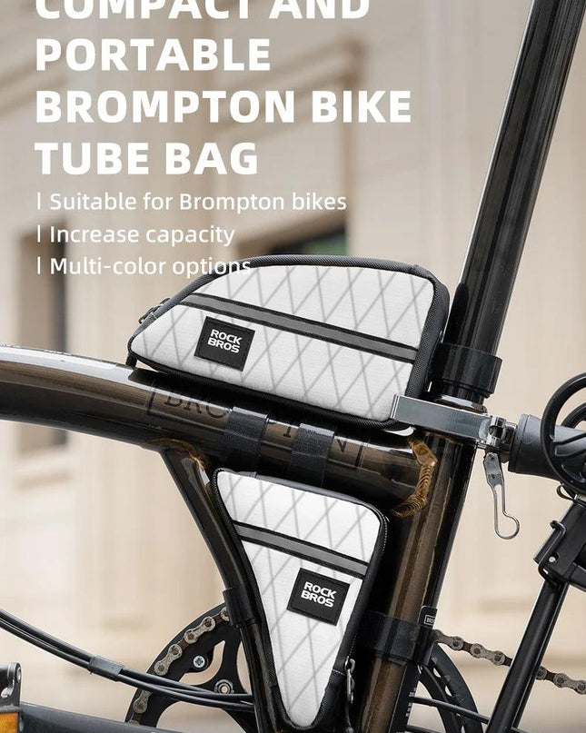 ROCKBROS Mini Triangle Bag Portable Bicycle Bag Ultralight Top Front Tube Frame Triangle Bag for Brompton Bike Cycling Accessory