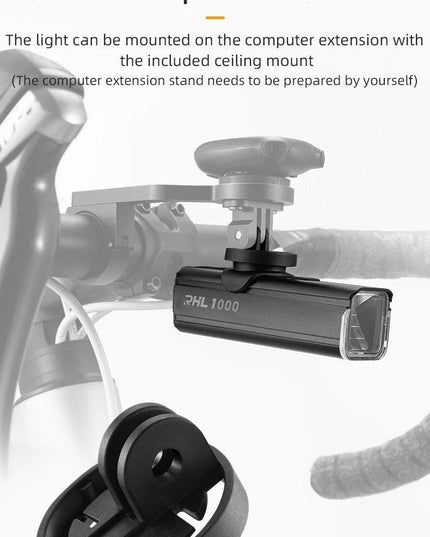 ROCKBROS Bicycle Light 1000LM 4500mAh Bike Light IPX6 Flashlight Aluminum Front Lamp Type-C Charging MTB Road Cycling Highlight