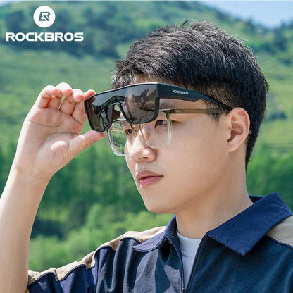 ROCKBROS Polarized Sunglasses Men's Driving Shades Dual-use Lens Camping Hiking Fishing Women UV400 Sports Cycling Eyewear