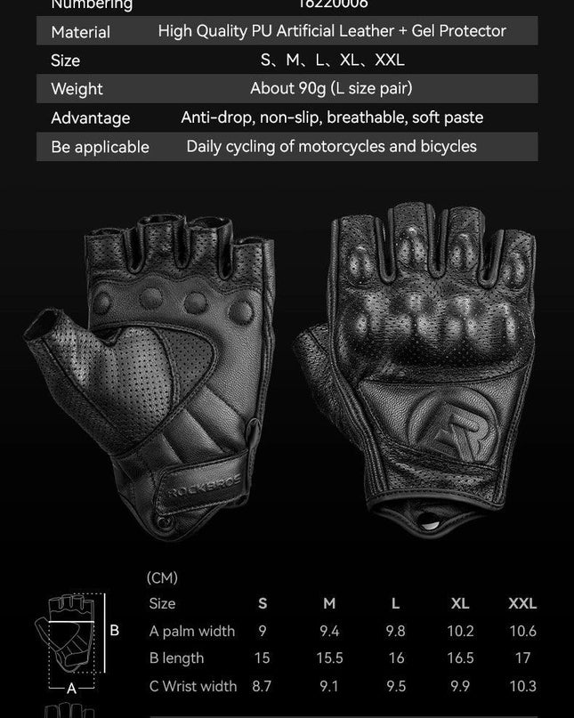 ROCKBROS Bicycle Gloves Men Women Gel Protector Tactical Motorcycle Gloves Sport Short Bike Gloves Breathable Half Finger Gloves