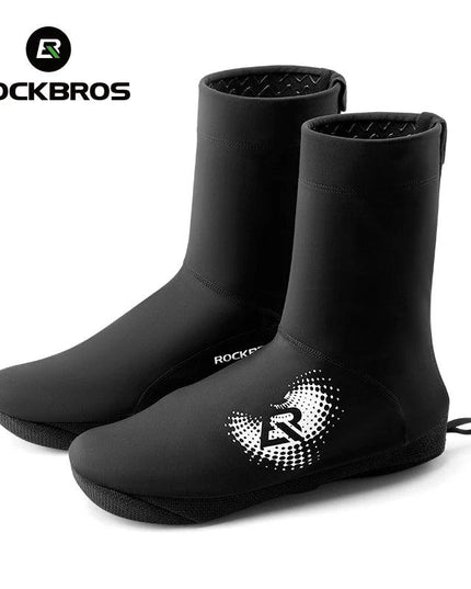 ROCKBROS Winter Cycling Shoe Covers Warm Thermal  Shoes Covers Windproof MTB Road Bike Racing Shoe Covers With YKK Zipper