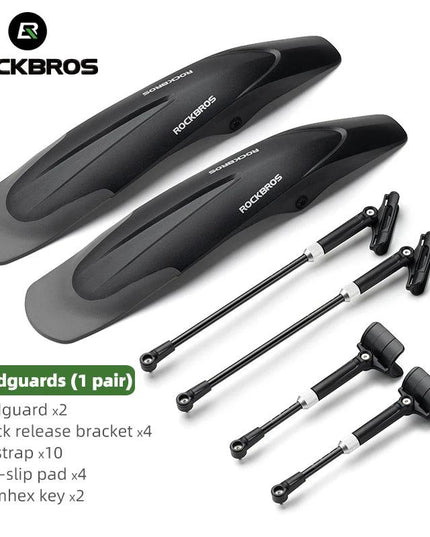 ROCKBROS Mountain Bike Mudguard Widen Quick Release 26-29 Inch  Durable lnnovative Installation Fender Bicycle Accessaries