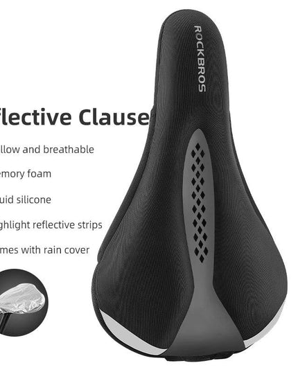 ROCKBROS Bicycle Saddle Cover MTB  With Rear Light Road Bike Seat Saddle Breathable Comfortable Cushion Cycling Saddle Cover