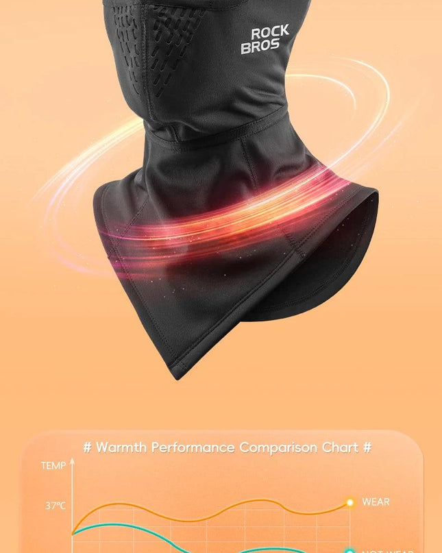 ROCKBROS Scarf Warm Fleece Neck Mask Outdoor Windproof Neck Warmer For Bike Motorcycle Ear Cover Breathable Scarf Men Women