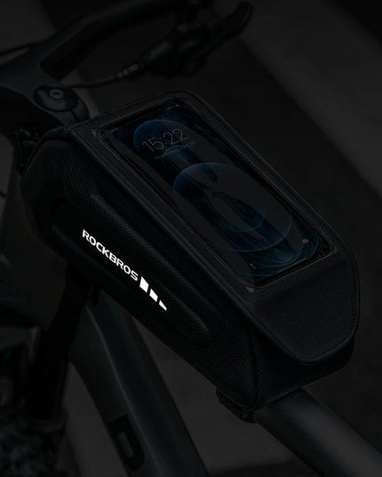 ROCKBROS Bike Bag 1.7L Phone Bag Waterproof Front Frame Cycling Bag Touch Screen Case Holder Hard Shell Bike Bag Mtb Accessories