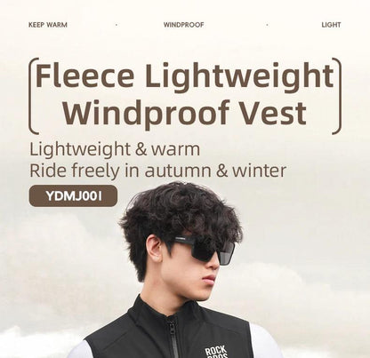 ROCKBROS Winter Cycling Vest Lightweight Windproof Fleece Warm Vest for Men Women Outdoor Sports Thermal Clothing Runring ﻿