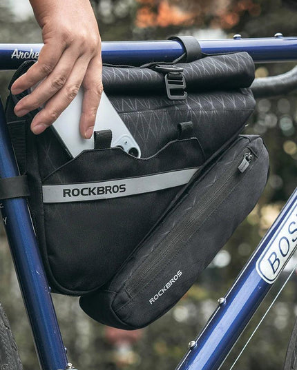 ROCKBROS Combination Bike Bag Triangle Bag Front Tube Bag Large Capacity MTB Road Frame Bag Reflective Bicycle Accessories