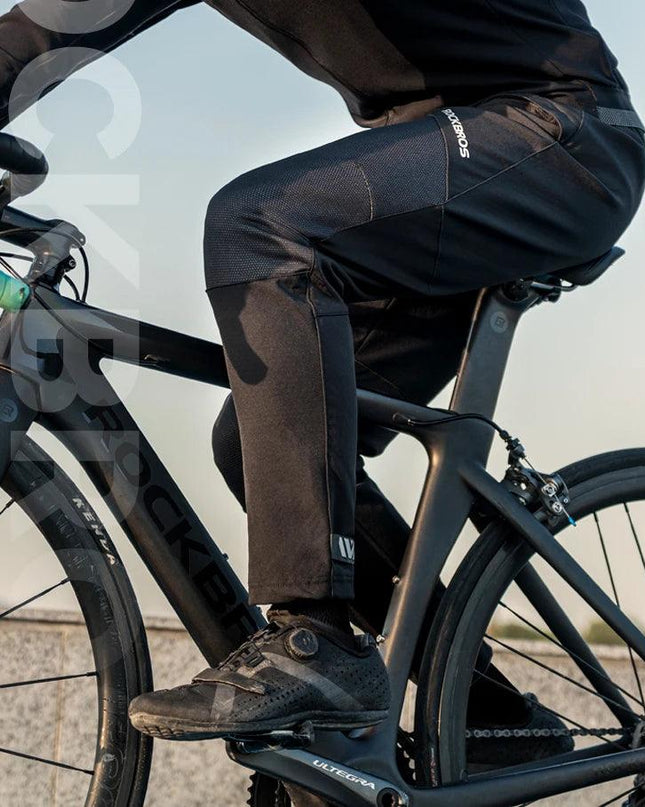 ROCKBROS Bike Pants Winter Bicycle Long Pants Thermal Fleece Reflective Cycling Pants Warm Windproof Men Sport Trousers EUR Size