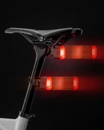 ROCKBROS Smart Bicycle Brake Light IPx6 Taillight Type-C Bike Tail Rear Light Auto Stop LED Riding Warning Safety Cycling Light