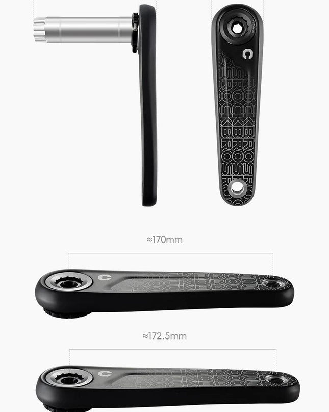 ROCKBROS Ultralight Carbon Fiber Bicycle Crank Chain wheel Spindle 162.5/165/167.5/170/172.5/175MM 52-36T  Transmission Systems