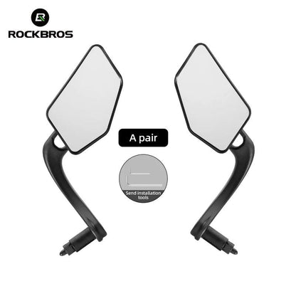 ROCKBROS Bicycle Mirrors MTB Bike HD Grip Plug In Bicycle Rearview Mirror 360° Adjustable Rotating Plane Mirror Bike Accessories