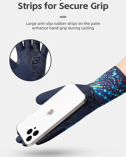 ROCKBROS Winter Gloves Windproof Thermal Warm Cycling Gloves Silicone Anti-Slip Motorcycle Ski Touch Screen Fleece Gloves