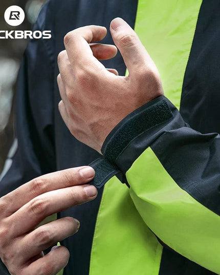 ROCKBROS Motorcycle Raincoat Suit Ultralight Rainwear Shoes Cover Waterproof Reflective Rain Coat Stripe for Riding Equipment