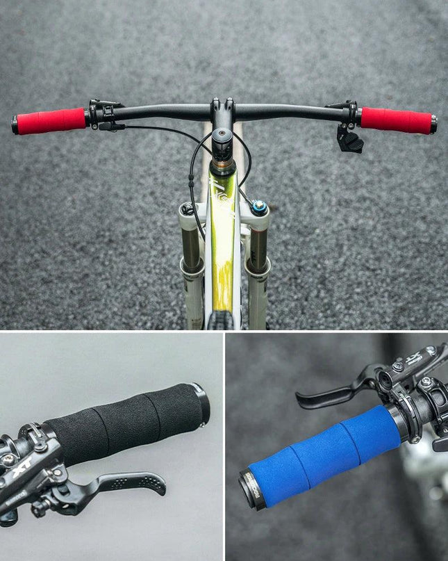 ROCKBROS Bamboo Joint Handlebar Grips EVA MTB Bike With Dust Plug Soft Ultralight Bicycle Handle Alloy Cycling Accessories