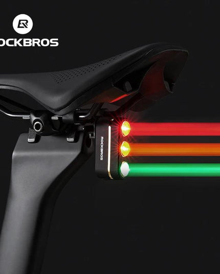 ROCKBROS Bike Tail Light Auto Start/Stop Brake Sensing Bicycle Tail light Type-C Rechargeable Wireless Warning Tail light