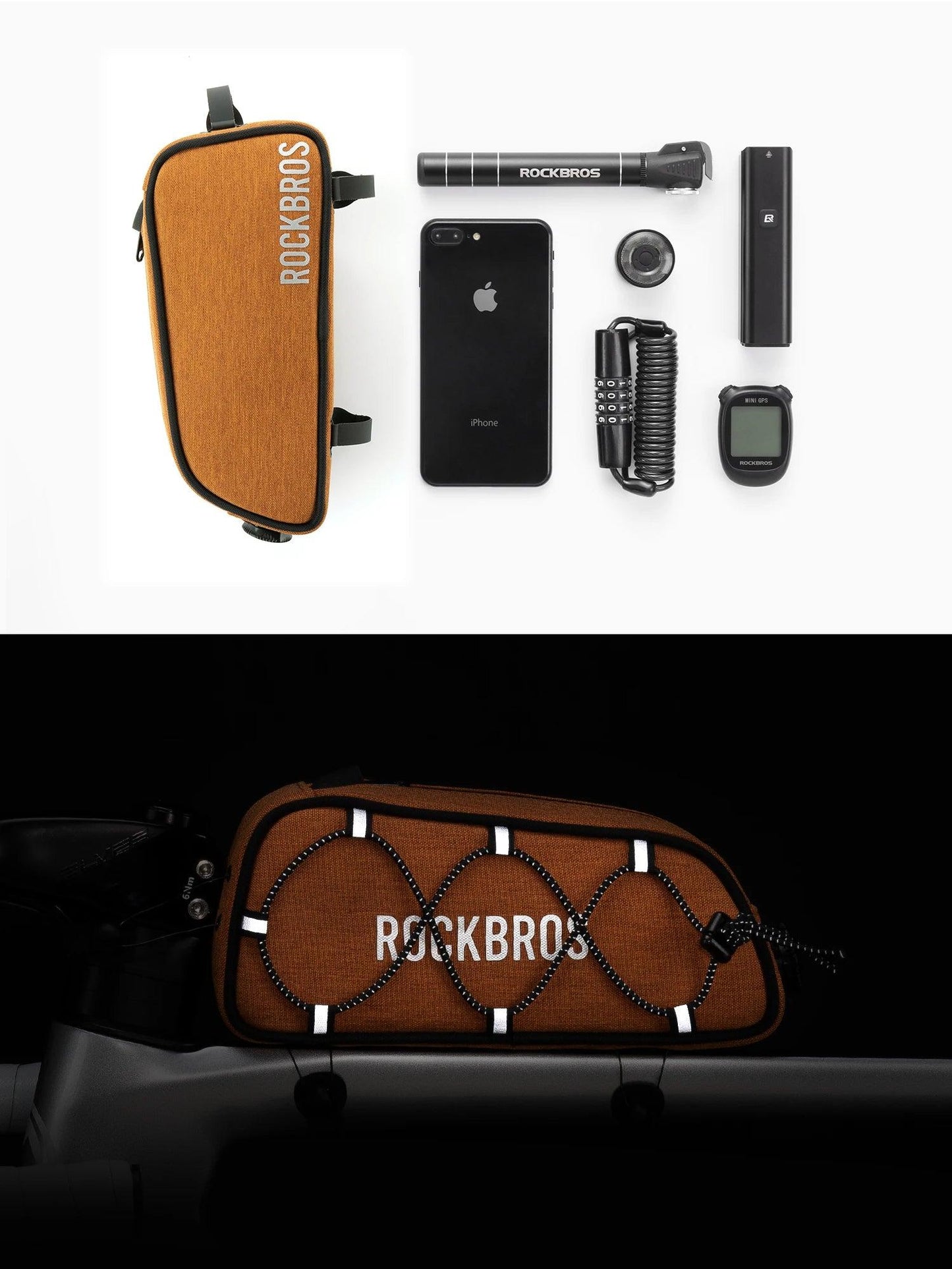 ROCKBROS ROAD TO SKY Cycling Bag Large Capacity Bicycle Front Tube Bag Long Distance Riding Head Beam Hanger Bag Bike Accessory