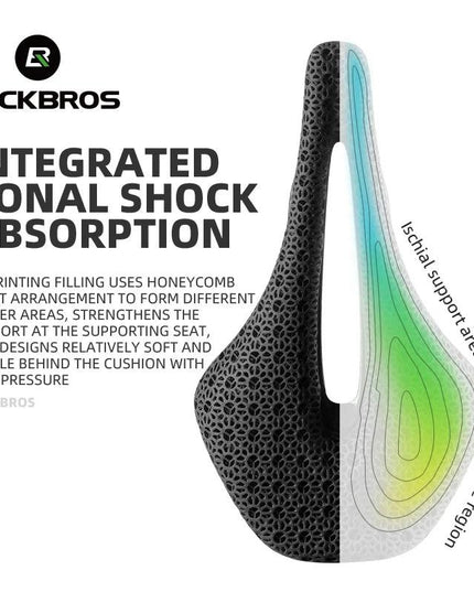 ROCKBROS Ultralight Bicycle Saddle 3D Printing Integrated Zonal Shock Absorption Comfortable MTB Road Bike Seat Spare Parts