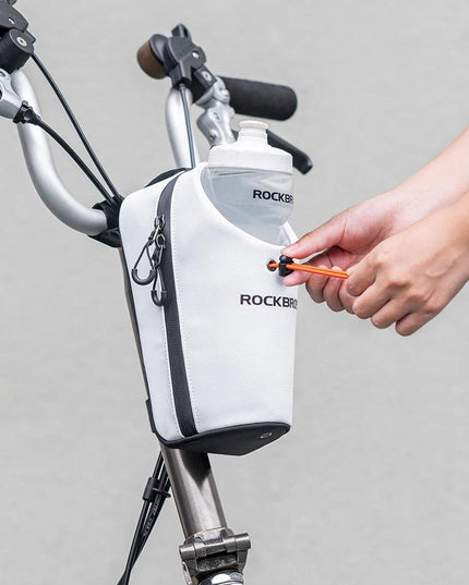 ROCKBROS Bicycle Bag Front Bag Water Bottle Bag 1.5L Folding Bike Mountain Road Bike Riding Bag Adjustable Large-caliber Bag