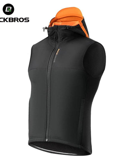 ROCKBROS Winter Warm Cycling Vest Thermal Fleece Windproof Cycling Jacket Winter Outdoor Sports Warm Vest for Men Women Running