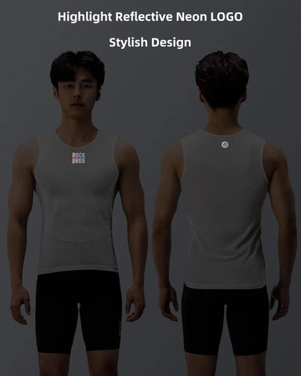 ROCKBROS Bike Vest Breathable  Men's Sleeveless Short Summer Undershirt Windbreaker Tshirt Quick Dry Elastic Mesh Underwear