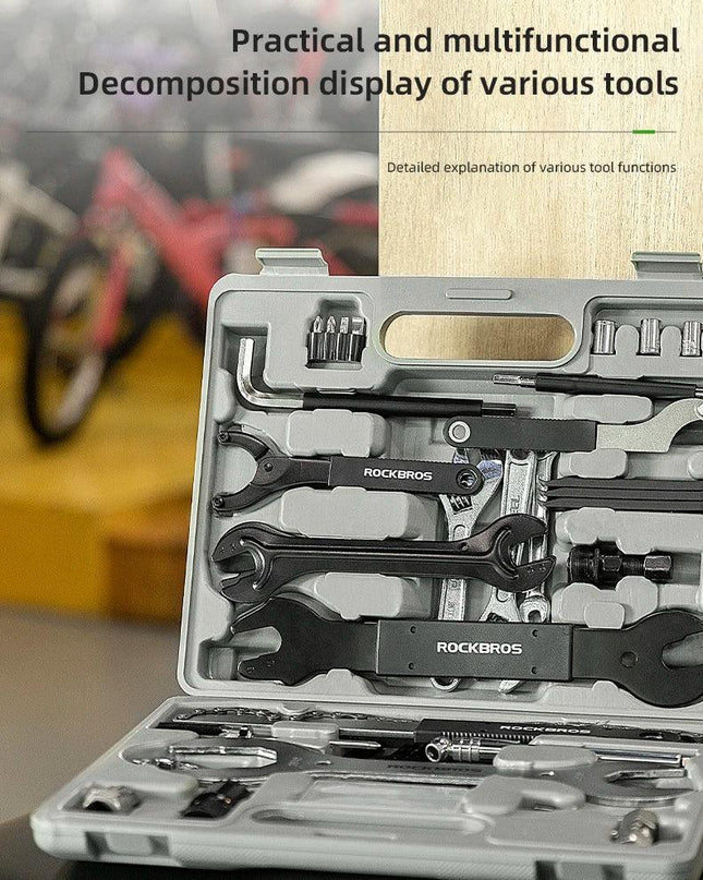 ROCKBROS Bicycle Tools Sets Box Cycling Tools Professional Bike Multifunction Bicycle Repair Tools Key Set Cycling Tools