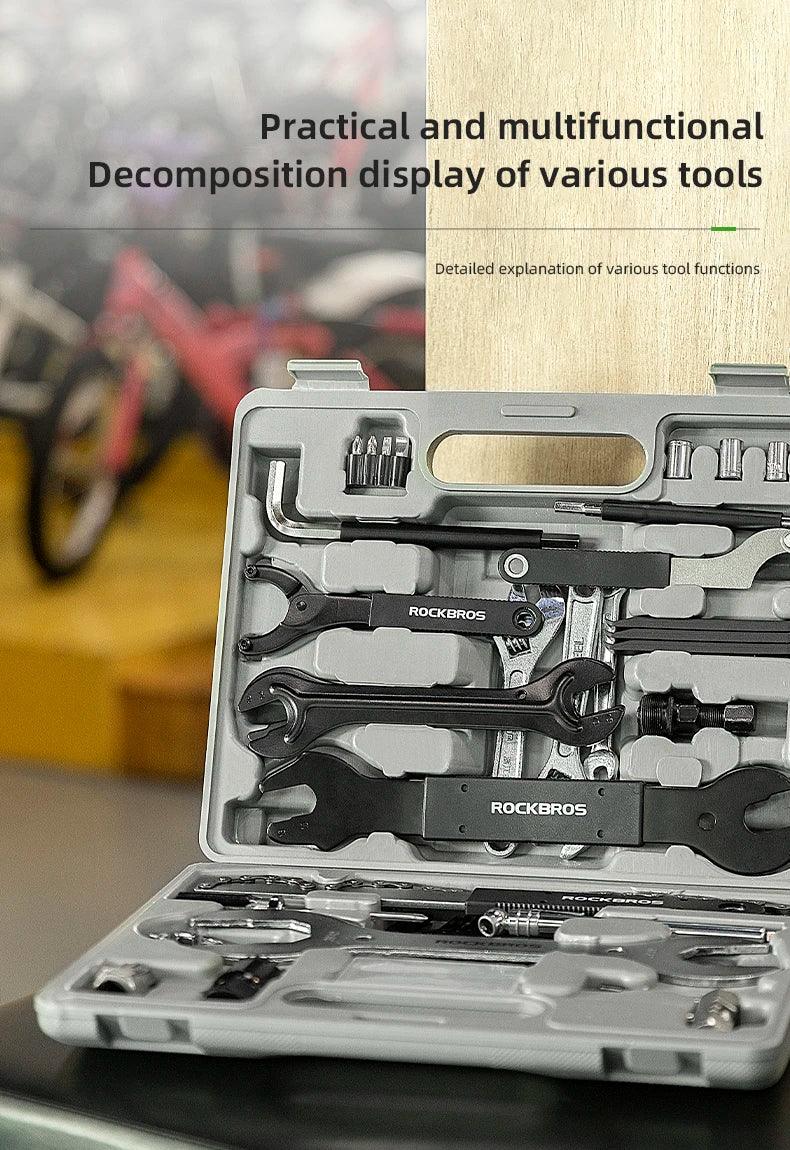 ROCKBROS Bicycle Tools Sets Box Cycling Tools Professional Bike Multifunction Bicycle Repair Tools Key Set Cycling Tools