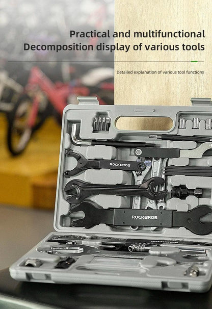 ROCKBROS Bicycle Tools Sets Box Cycling Tools Professional Bike Multifunction Bicycle Repair Tools Key Set Cycling Tools