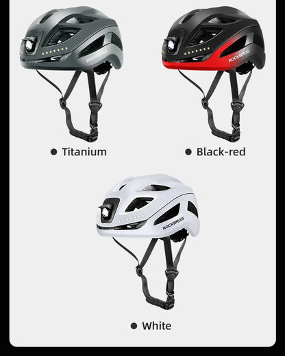 ROCKBROS Bicycle Light Helmet Type-C Charging Cycling Helmet Rechargeable Adjustable MTB Safely Mountain Road Scooter Helmet