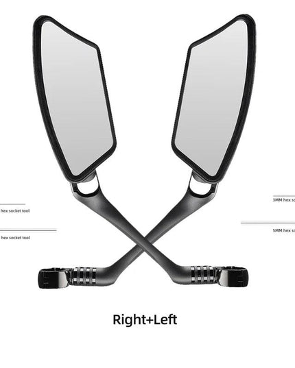 ROCKBROS Bicycle Mirror Handlebar Rear View Stainless Steel Reflector Universal Wide-Range 360° Adjustable Mirror Bike Accessory