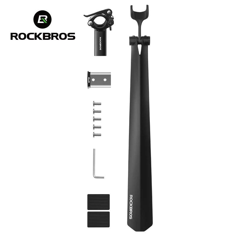 ROCKBROS Bicycle Mudguard With Taillight Quick Release Road Bike Mudguard PP Aluminum Alloy  Support Fender Adjustable Parts