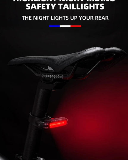 ROCKBROS Bicycle Light Waterproof Bike Taillight LED USB Rechargable Safety Back Light Riding Warning Saddle Bike Rear Light
