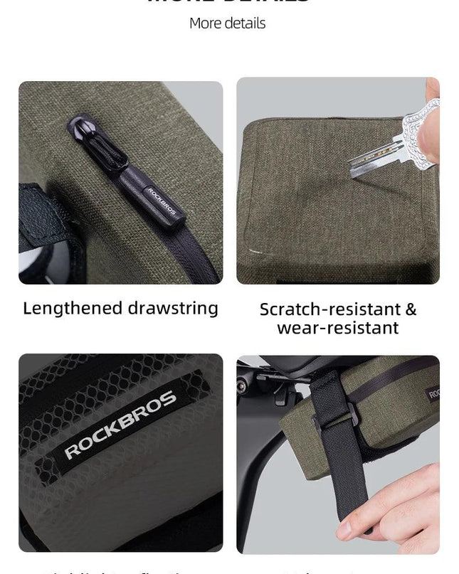 ROCKBROS Bicycle Tail Bag 0.4LMini Saddle Bag Lightweight Waterproof MTB Road Bike Tail Bag Portable Wear-resistant Cycling Gear