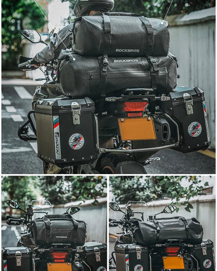 ROCKBROS Waterproof Motorcycle Pannier PVC 20L-60L Tail Bag Travel  Rear Seat Luggage Bag Multiple Carry Motorcycle AccessorIes