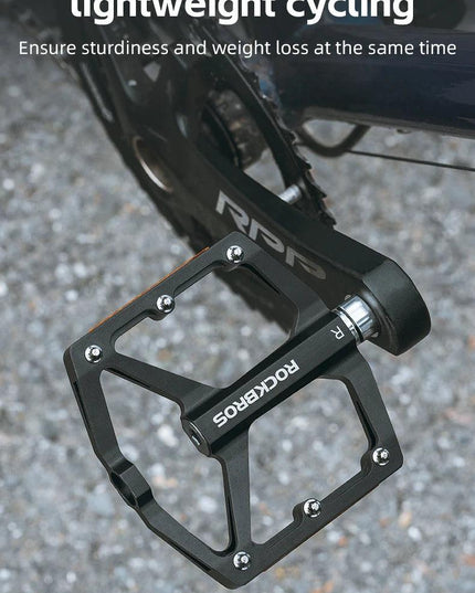 ROCKBROS Bicycle Pedals Save Effort Aluminum Alloy Anti-slip MTB Road Mountain Reflective Bearing Cycling Pedals Bike Accessory