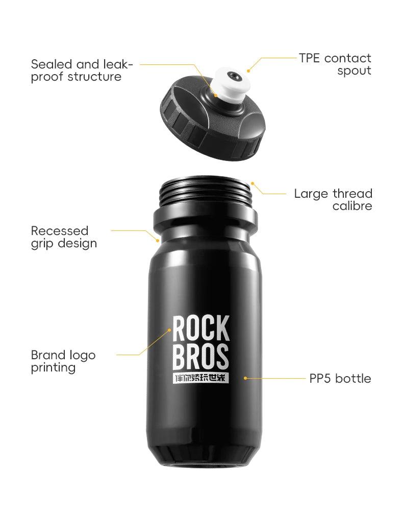 ROCKBROS Bicycle Water Bottle With Dust Cover 600ml PP5 MTB Road Bike Leak-proof Bottle Outdoor Travel Portable Sports Cup