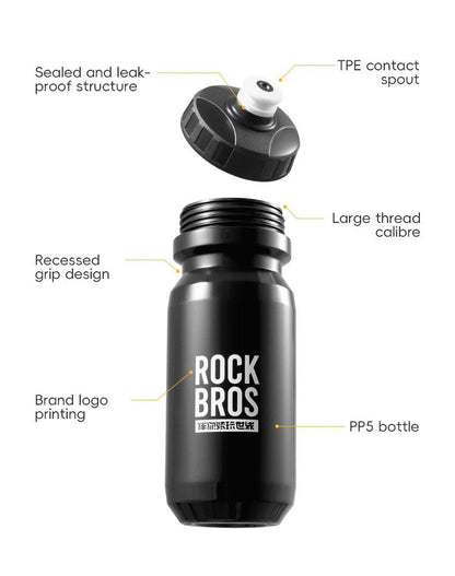 ROCKBROS Bicycle Water Bottle With Dust Cover 600ml PP5 MTB Road Bike Leak-proof Bottle Outdoor Travel Portable Sports Cup