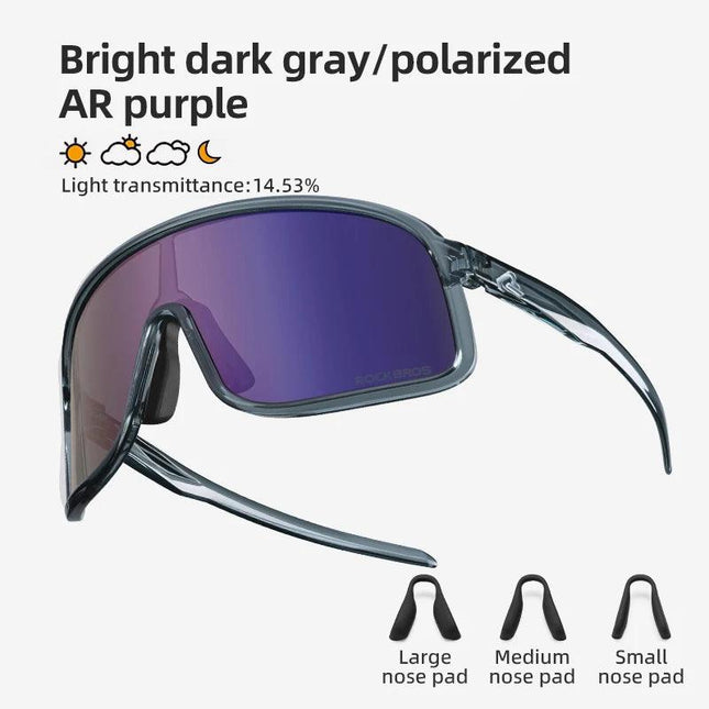 ROCKBROS Cycling Glasses Outdoor Bike Sunglasses UV400 Eyewear Sports Eye Protection Windproof Riding Big Frame Polarized Glasse