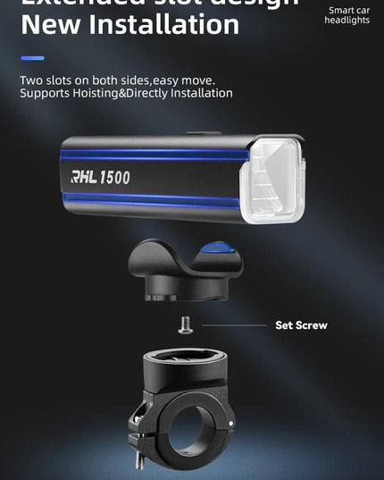 ROCKBROS 1500LM Bicycle Light 5000mAh LED Lamp Waterproof Flashlight Control Cycling Front Light Remote Control Type-C Headlight
