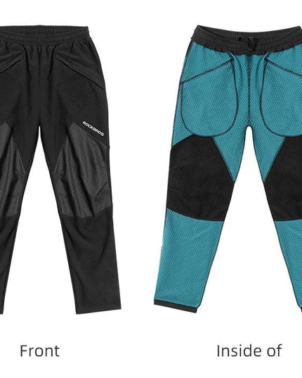 ROCKBROS Bike Pants Winter Bicycle Long Pants Thermal Fleece Reflective Cycling Pants Warm Windproof Men Sport Trousers EUR Size
